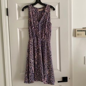 Silk Purple Watercolor Design Rebecca Taylor Dress